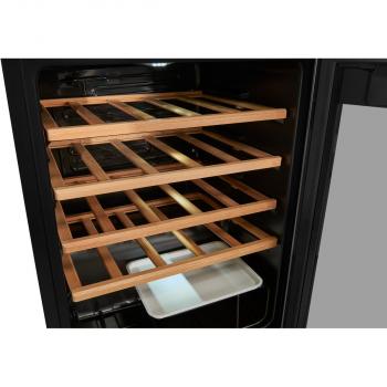 Exquisit WS1-24-GTE-030G Stand Weinkühlschrank, 48 cm breit, 24 Standardweinflaschen, Isolierglastür, Temperatureinstellung, schwarz