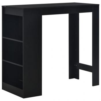 ARDEBO.de - Bartisch mit Regal Schwarz 110 x 50 x 103 cm