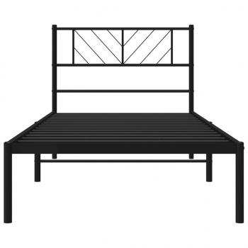 Bettgestell mit Kopfteil Metall Schwarz 107x203 cm