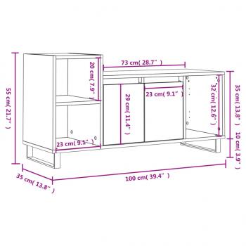 TV-Schrank Räuchereiche 100x35x55 cm Holzwerkstoff