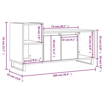 TV-Schrank Betongrau 100x35x55 cm Holzwerkstoff