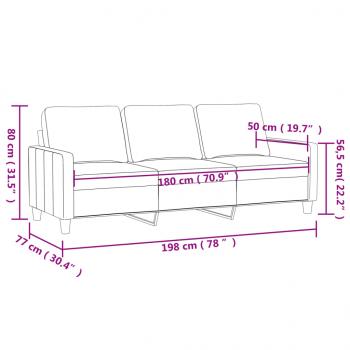 3-Sitzer-Sofa Dunkelgrau 180 cm Stoff