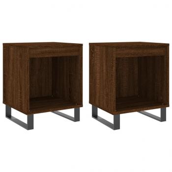 Nachttische 2 Stk. Braun Eichen-Optik 40x35x50 cm Holzwerkstoff