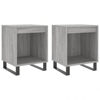 Nachttische 2 Stk. Grau Sonoma 40x35x50 cm Holzwerkstoff