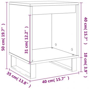 Nachttische 2 Stk. Grau Sonoma 40x35x50 cm Holzwerkstoff