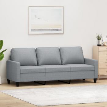 ARDEBO.de - 3-Sitzer-Sofa Hellgrau 180 cm Stoff