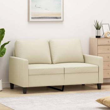 ARDEBO.de - 2-Sitzer-Sofa Creme 120 cm Kunstleder