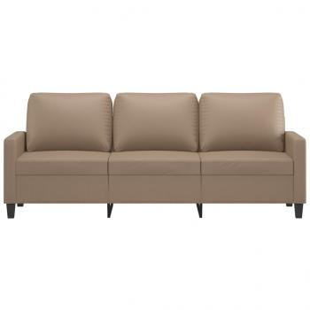 3-Sitzer-Sofa Cappuccino-Braun 180 cm Kunstleder