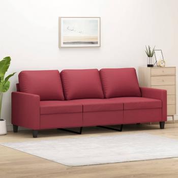 ARDEBO.de - 3-Sitzer-Sofa Weinrot 180 cm Kunstleder