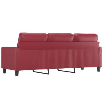 3-Sitzer-Sofa Weinrot 180 cm Kunstleder