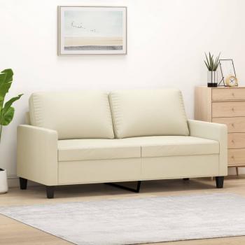 ARDEBO.de - 2-Sitzer-Sofa Creme 140 cm Kunstleder