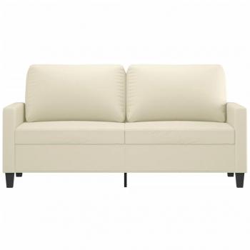 2-Sitzer-Sofa Creme 140 cm Kunstleder