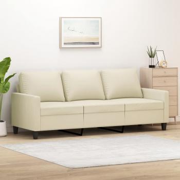 ARDEBO.de - 3-Sitzer-Sofa Creme 180 cm Kunstleder