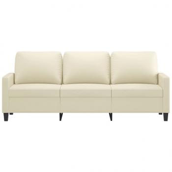 3-Sitzer-Sofa Creme 180 cm Kunstleder