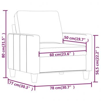 Sessel Grau 60 cm Kunstleder