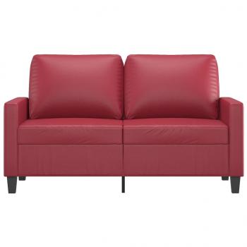 2-Sitzer-Sofa Weinrot 120 cm Kunstleder