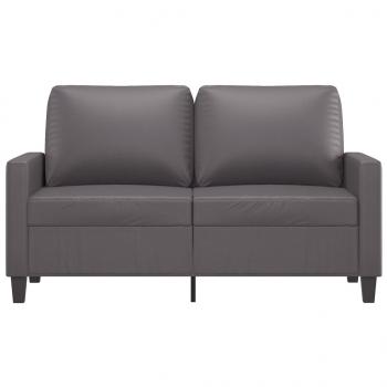 2-Sitzer-Sofa Grau 120 cm Kunstleder