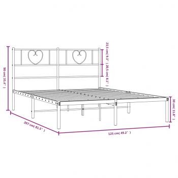 Bettgestell mit Kopfteil Metall Schwarz 120x200 cm