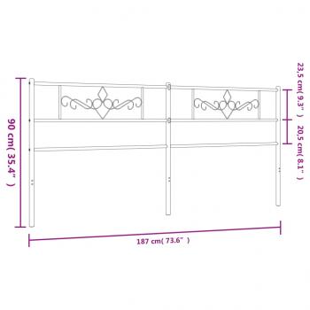 Kopfteil Metall Schwarz 180 cm