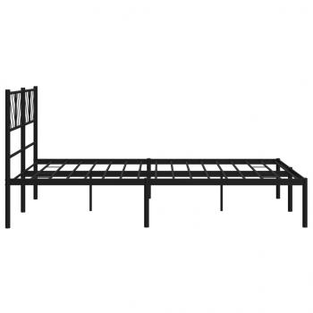 Bettgestell mit Kopfteil Metall Schwarz 140x190 cm