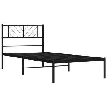 Bettgestell mit Kopfteil Metall Schwarz 100x200 cm