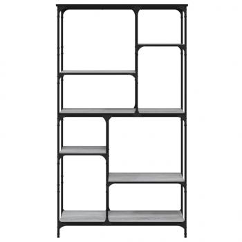 Bücherregal Grau Sonoma 99x35,5x176 cm Holzwerkstoff und Stahl