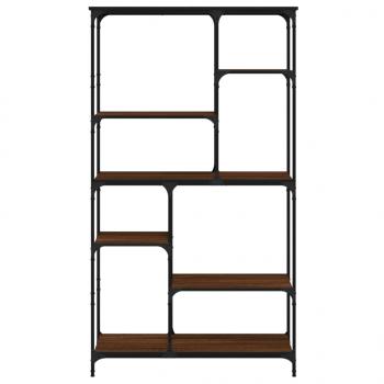 Bücherregal Braun Eiche 99x35,5x176 cm Holzwerkstoff und Stahl