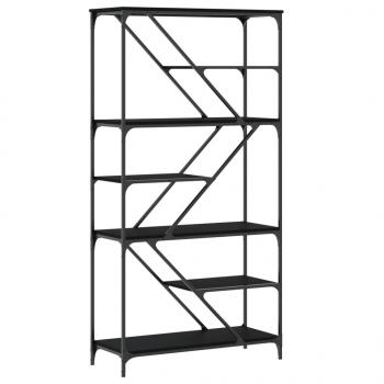 Bücherregal Schwarz 91x36x176 cm Holzwerkstoff und Stahl