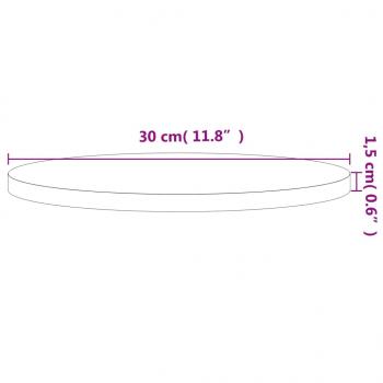 Tischplatte Ø30x1,5 cm Rund Massivholz Buche