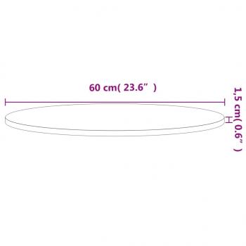 Tischplatte Ø60x1,5 cm Rund Massivholz Buche