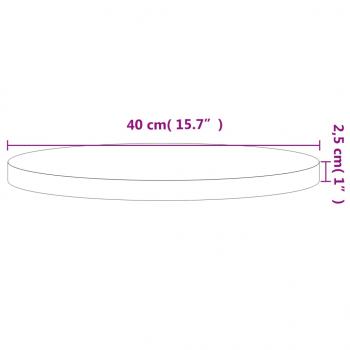 Tischplatte Ø40x2,5 cm Rund Massivholz Buche