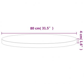 Tischplatte Ø70x4 cm Rund Massivholz Buche