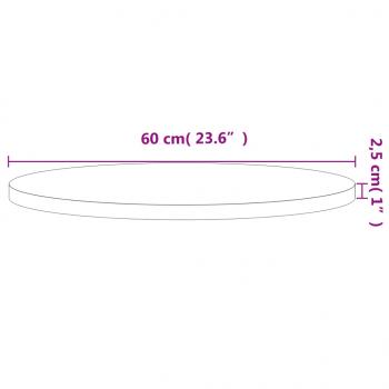 Tischplatte Ø60x2,5 cm Rund Massivholz Buche