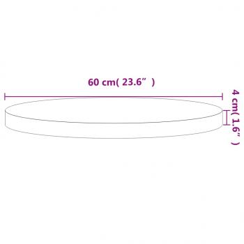 Tischplatte Ø60x4 cm Rund Massivholz Buche