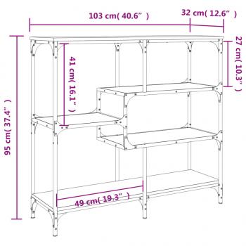 Konsolentisch Braun Eichen-Optik 103x32x95 cm Holzwerkstoff