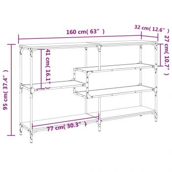 Konsolentisch Grau Sonoma 160x32x95 cm Holzwerkstoff