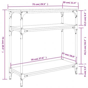 Konsolentisch Räuchereiche 75x29x75 cm Holzwerkstoff