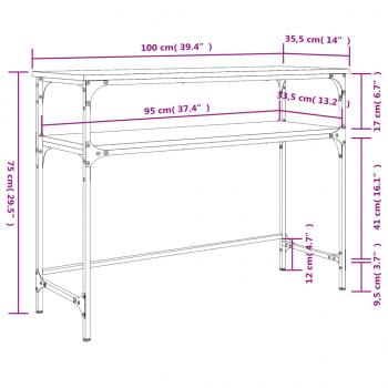 Konsolentisch Schwarz 100x35,5x75 cm Holzwerkstoff