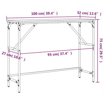 Konsolentisch Grau Sonoma 100x32x75 cm Holzwerkstoff