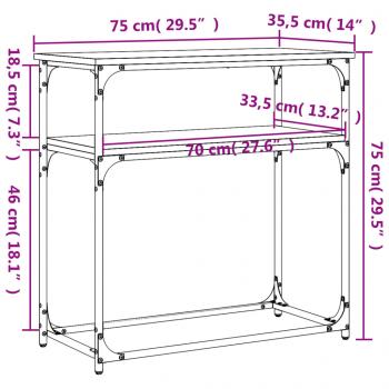 Konsolentisch Schwarz 75x35,5x75 cm Holzwerkstoff