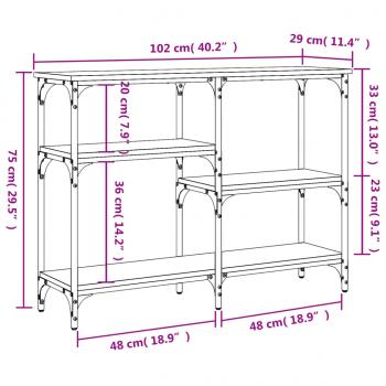 Konsolentisch Schwarz 102x29x75 cm Holzwerkstoff