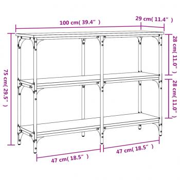 Konsolentisch Räuchereiche 100x29x75 cm Holzwerkstoff