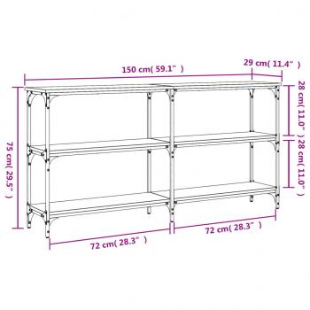 Konsolentisch Grau Sonoma 150x29x75 cm Holzwerkstoff