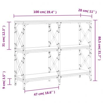 Konsolentisch Schwarz 100x28x80,5 cm Holzwerkstoff