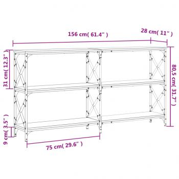 Konsolentisch Grau Sonoma 156x28x80,5 cm Holzwerkstoff