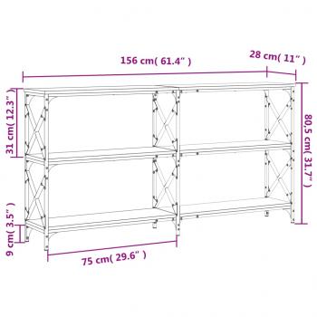 Konsolentisch Braun Eichen-Optik 156x28x80,5 cm Holzwerkstoff