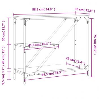 Konsolentisch Schwarz 88,5x30x75 cm Holzwerkstoff