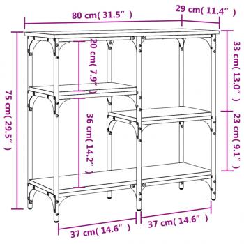 Konsolentisch Braun Eichen-Optik 80x29x75 cm Holzwerkstoff