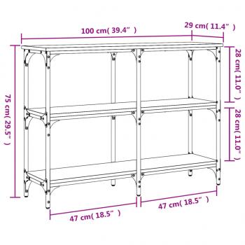 Konsolentisch Schwarz 100x29x75 cm Holzwerkstoff