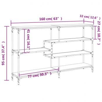 Konsolentisch Schwarz 160x32x95 cm Holzwerkstoff